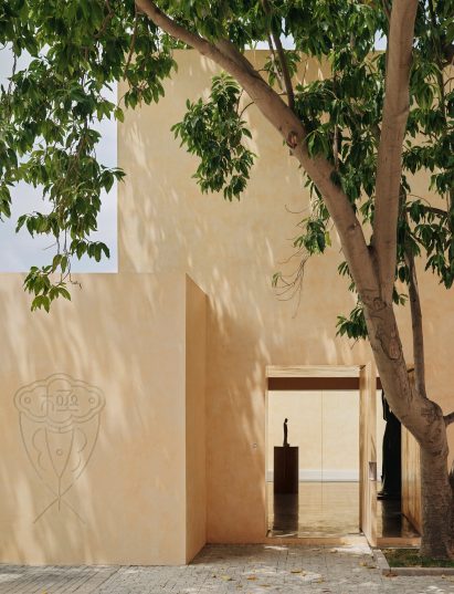 Sandalwood yellow facade of gallery