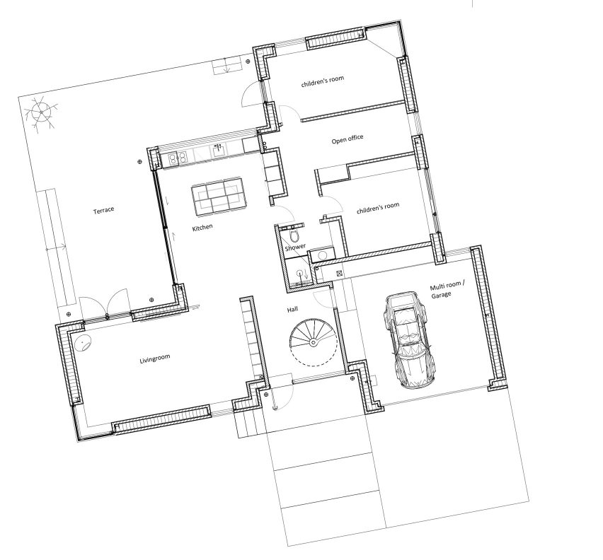 Ground floor plan of Tommy Rand house in Denmark