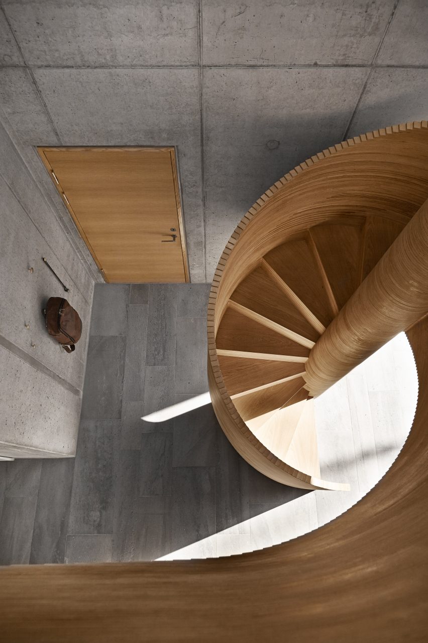 Spiral staircase in Tommy Rand house in Denmark