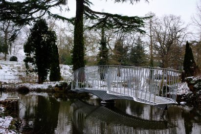 Swing bridge at Dinosaur Island in Crystal Palace Park