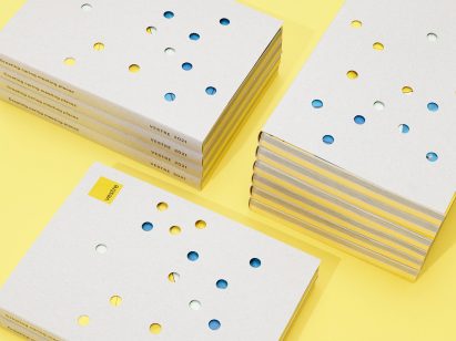 Vestre 2021 catalogue printed on FSC-certified paper with round cut-outs