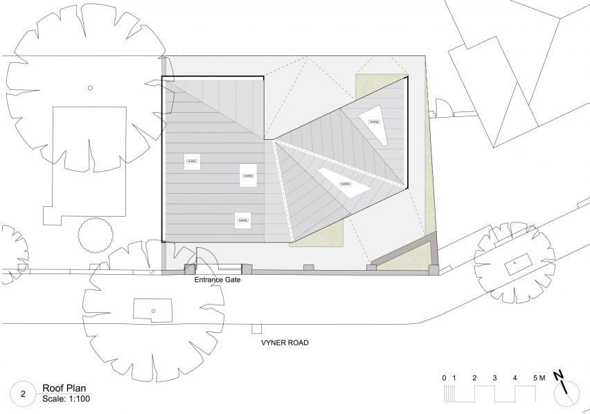 A roof plan of Jupp House by Phillips Tracey Architects