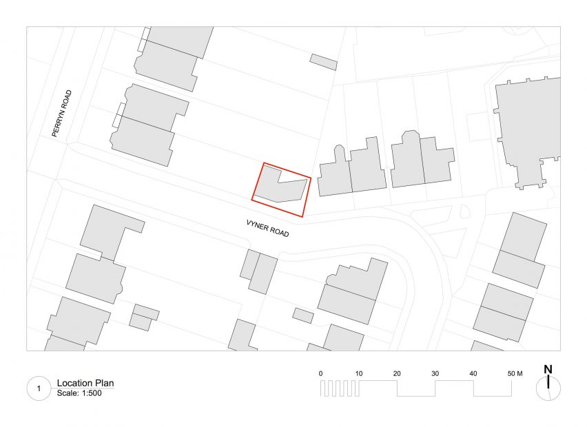 A site plan of Jupp House by Phillips Tracey Architects