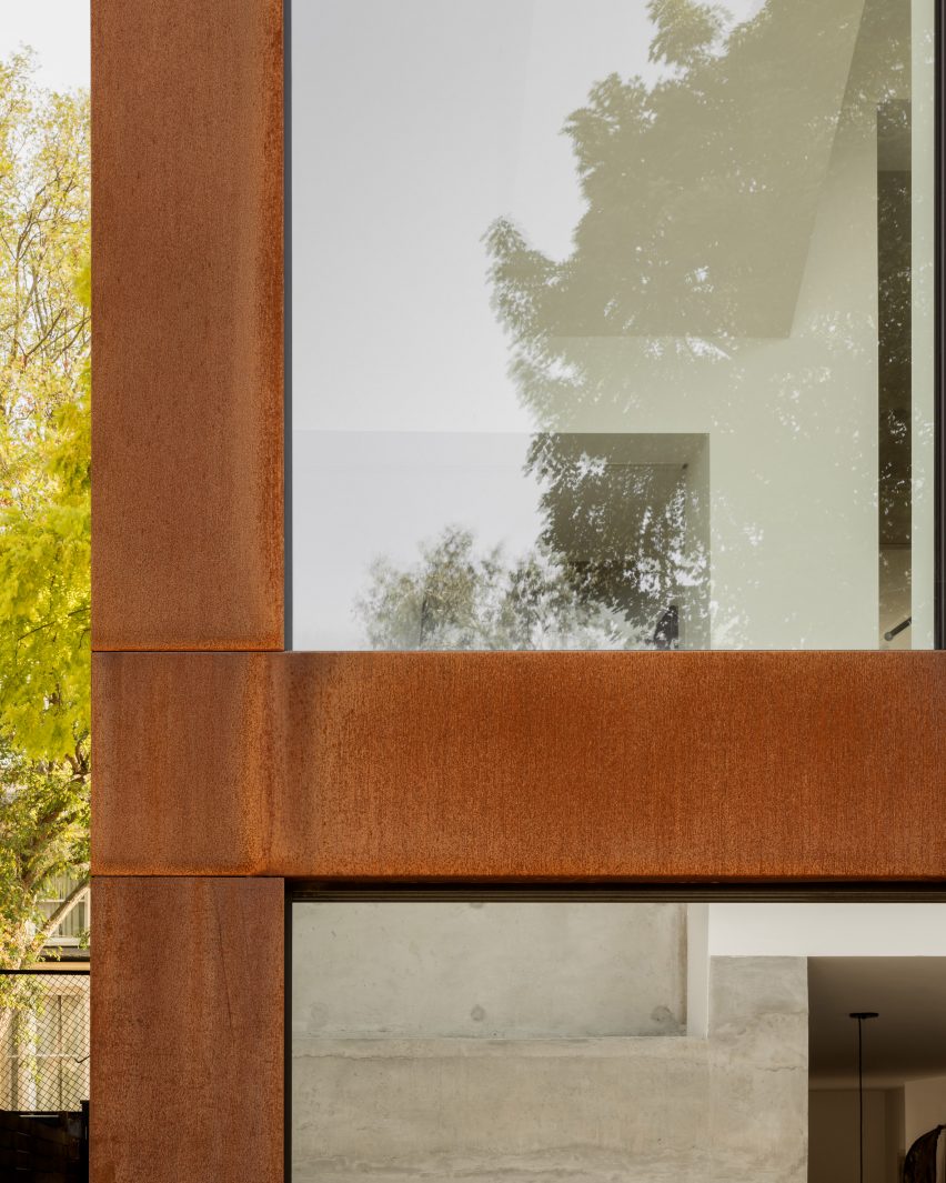 Weathering steel facade