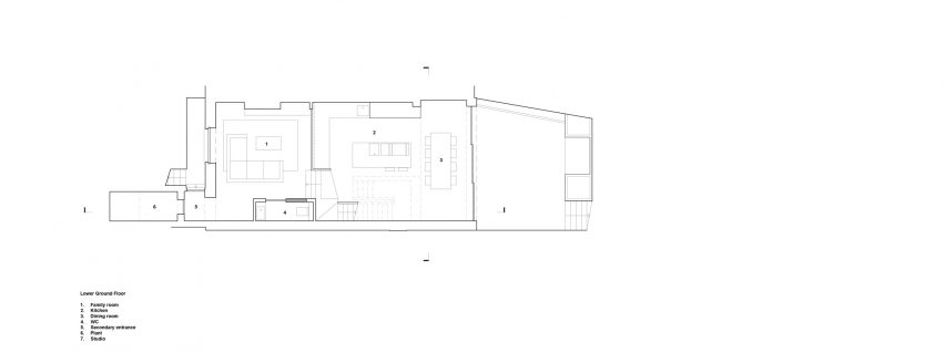 The lower ground floor plan of AC Residence