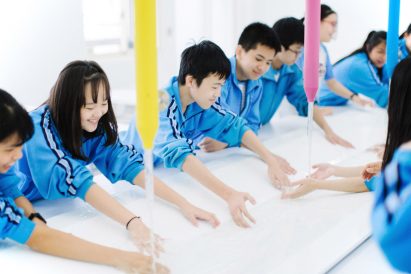 Students enjoy using Aesthetic Lab's colourful taps