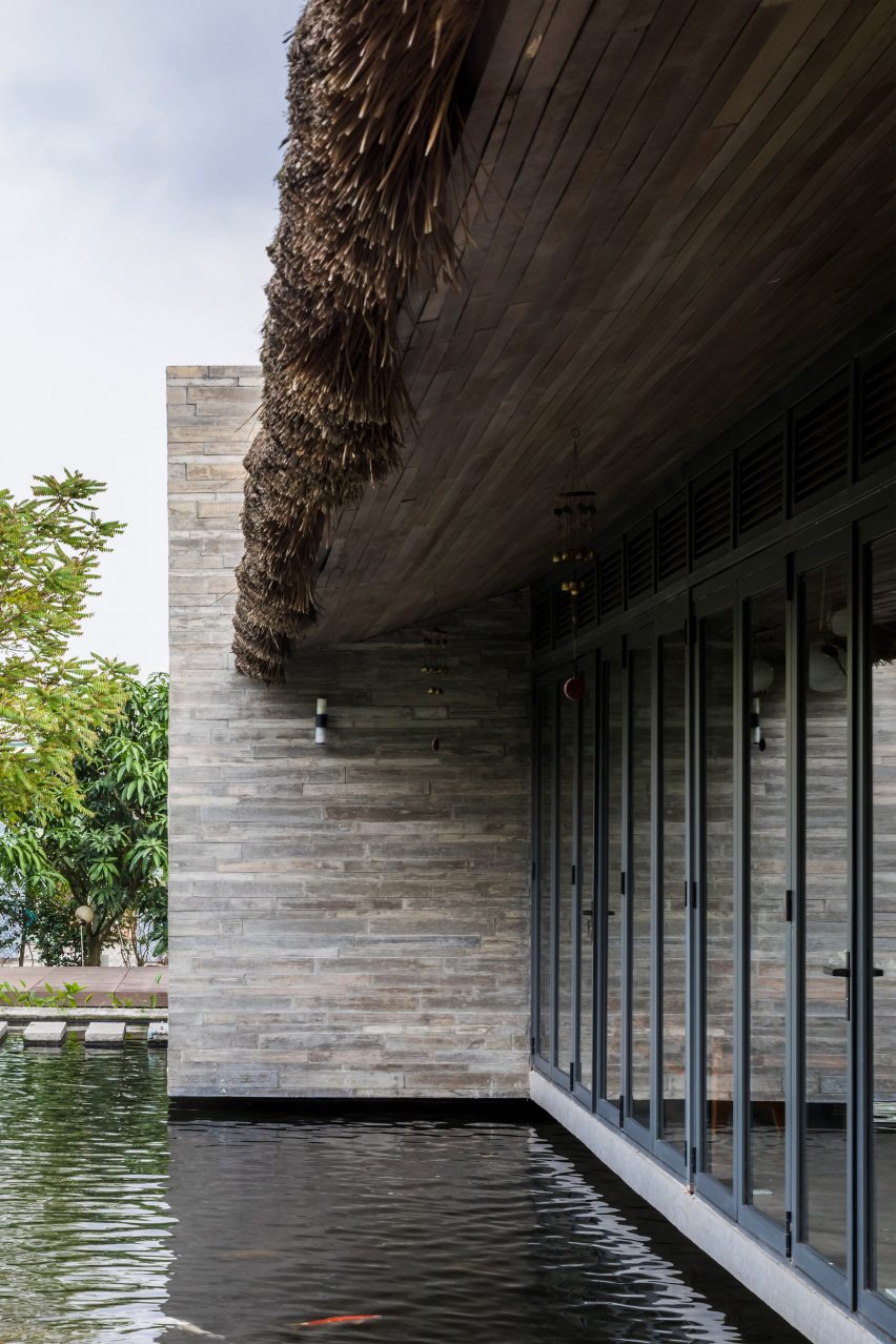 The concrete exterior of AM House