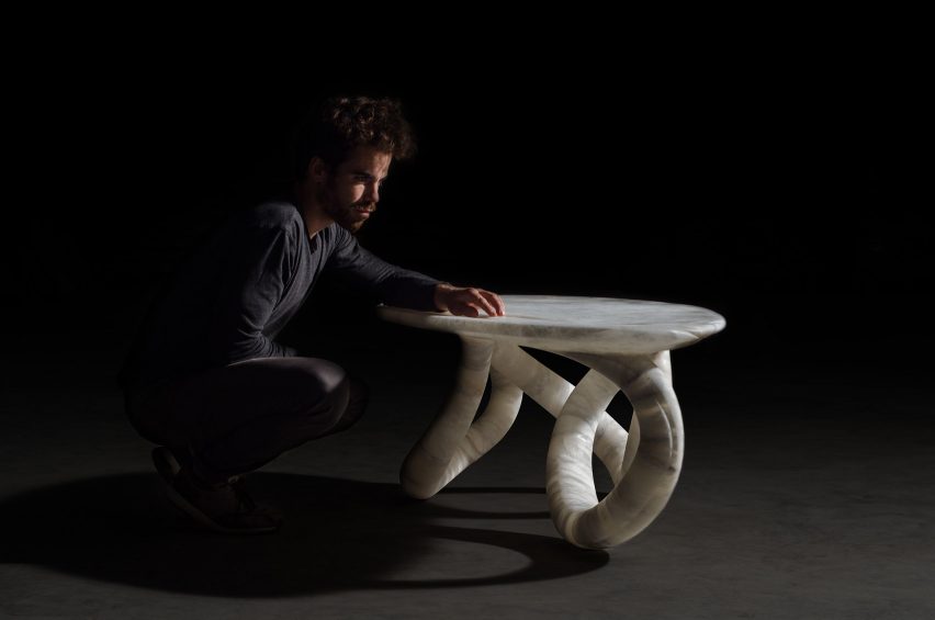 Aqua Fossil coffee table by Amarist Studio