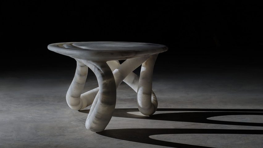 Aqua Fossil coffee table by Amarist Studio