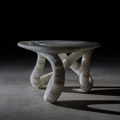 Aqua Fossil coffee table by Amarist Studio