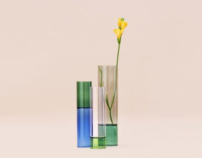 Lampworking was used to form the vases