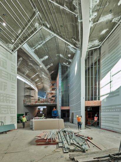 Construction shots of museum redesign by Studio Gang and SCAPE
