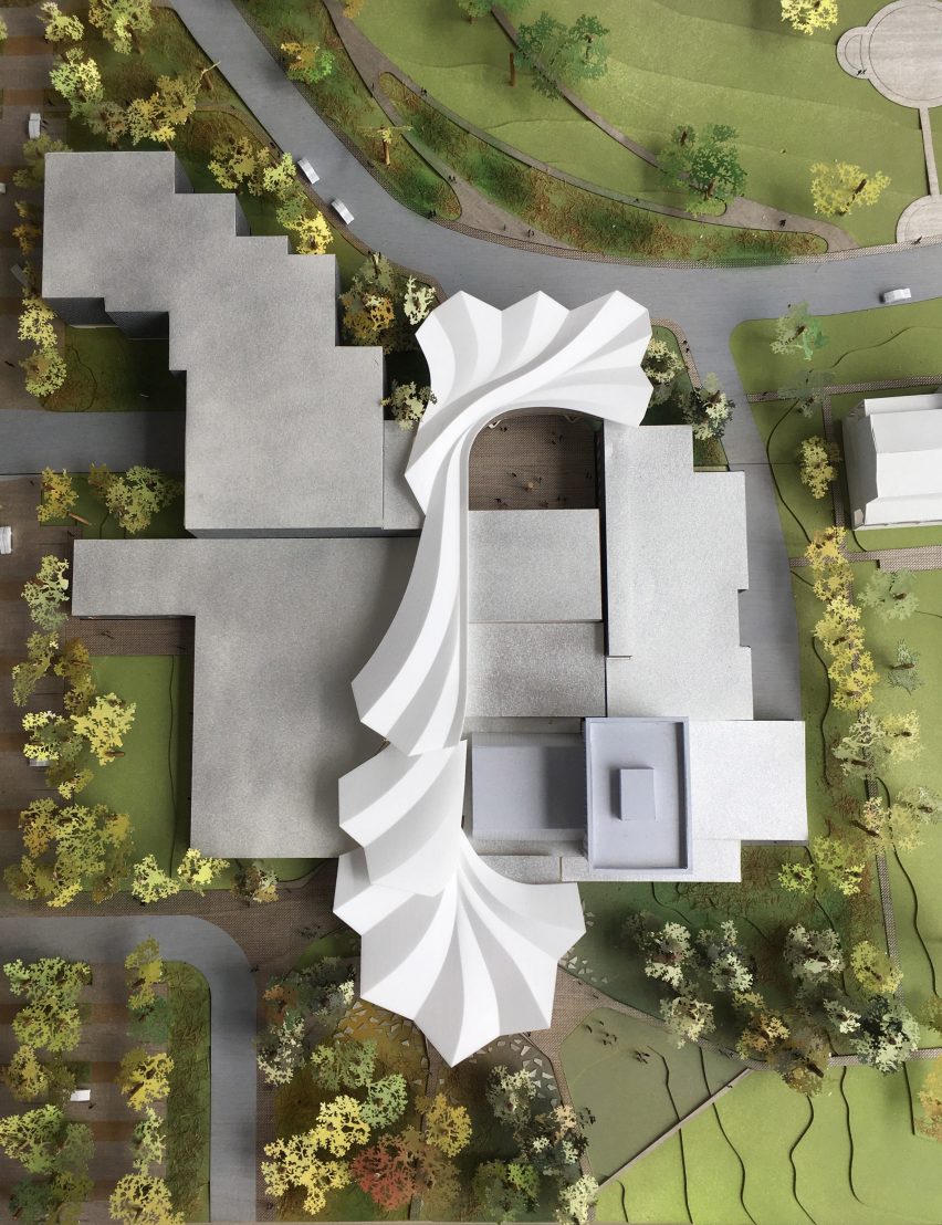 Studio Gang reveals folded concrete roof of Arkansas Museum of Fine Arts