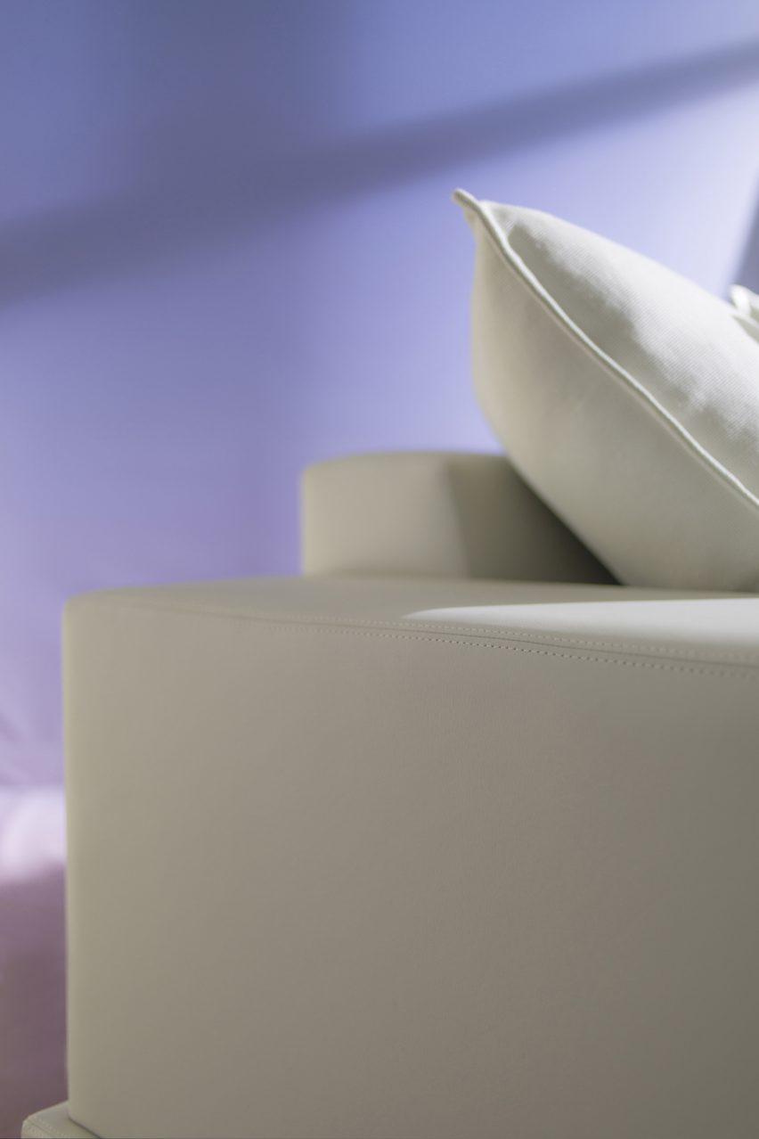 Leather detailing on a sofa