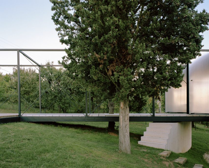 A steel-framed terrace
