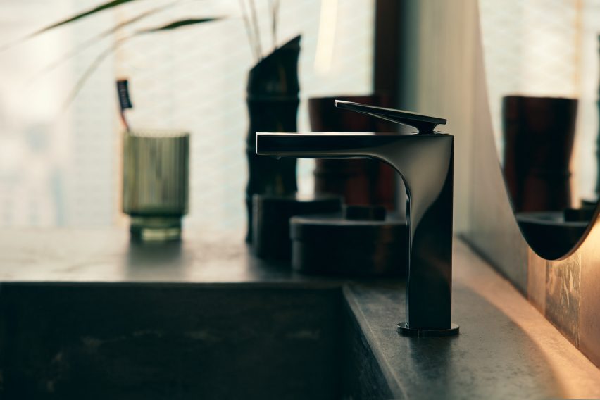 A polished chrome Axor Citterio tap