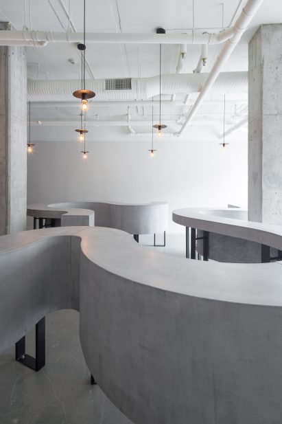 Interior of an oyster bar designed by Batay-Csorba Architects