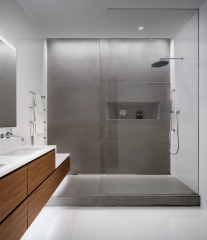 Concrete bathroom in New York apartment