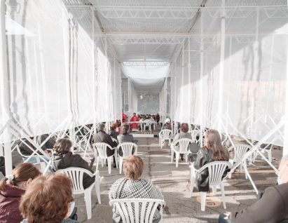 Inside a pop up church in Colombia