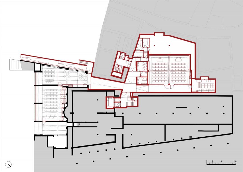 Basement floor planof Cusanus Academy renovation by MoDus Architects