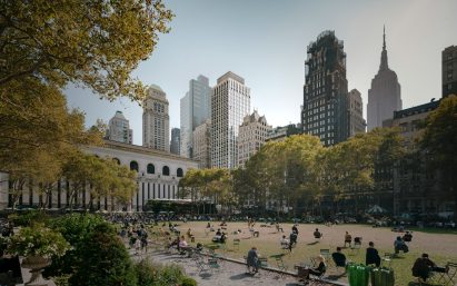 The skyscraper overlooking Bryant Park in Midtown Manhattan