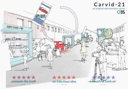 An illustration of street pods for working