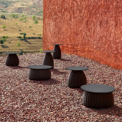 Black side tables by Lorenza Bozzoli