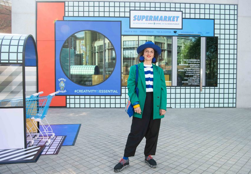 Camille Walala outside the Supermarket