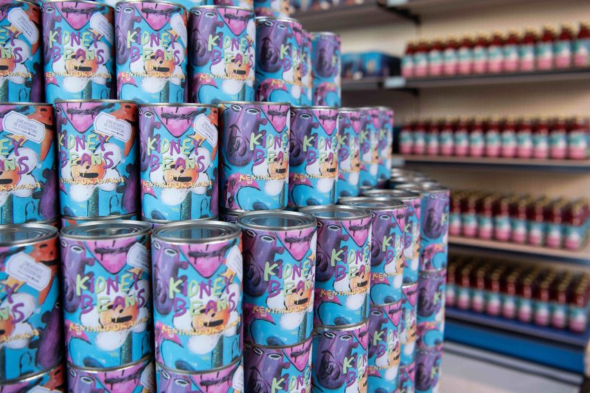 Kidney bean tins designed by artist