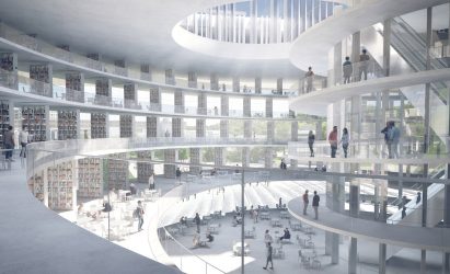 It has a four-storey interior