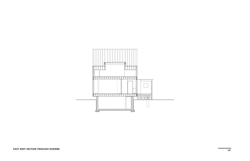 East west section through dormer