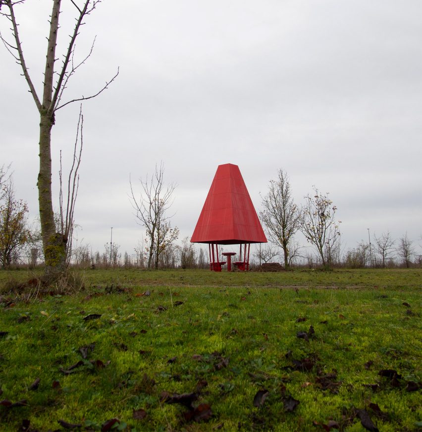 A park pavilion for playing chess