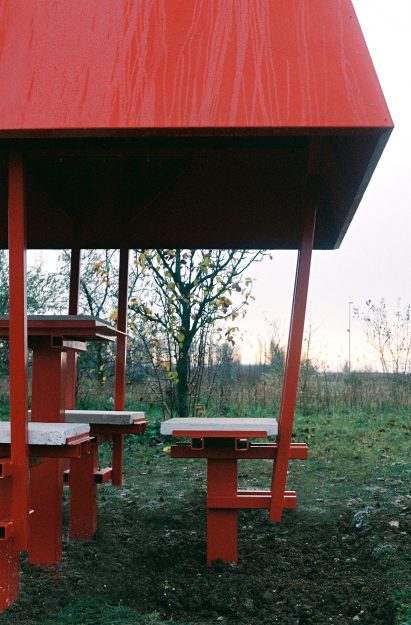 Inside the En Passant chess pavilion