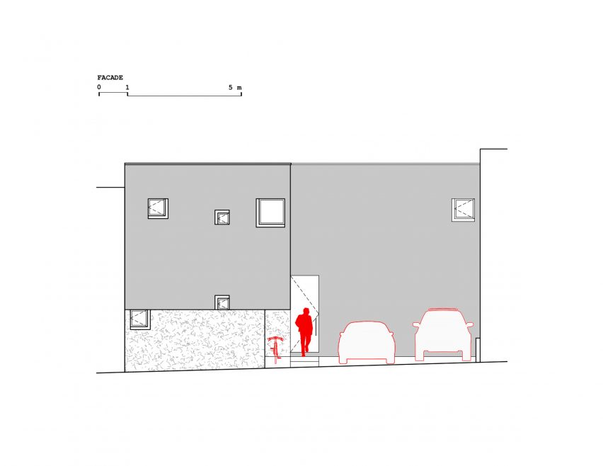 The house's facade