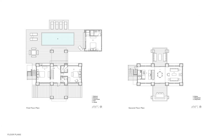 Plans for Fire Island House by Andrew Franz