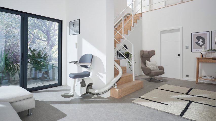 Foldable Flow X stairlift by Pearson Lloyd for Access BDD in an interior