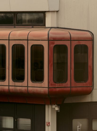 Red capsule attached to Tegel airport 