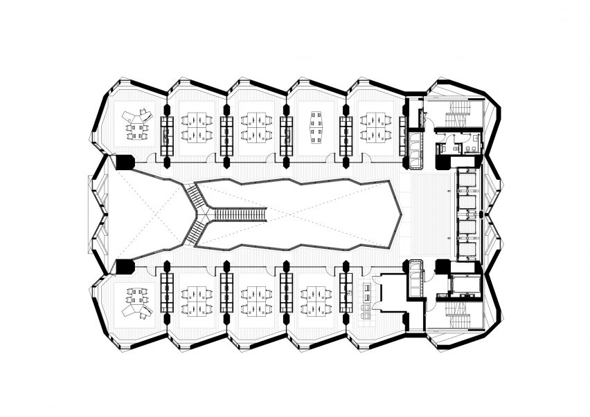 Plan with large staircase