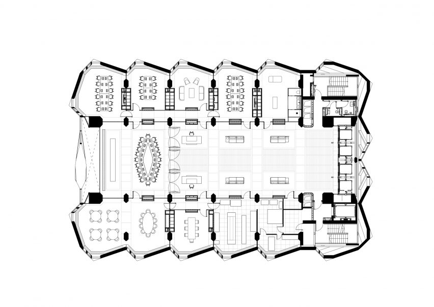 Plans with large meeting rooms