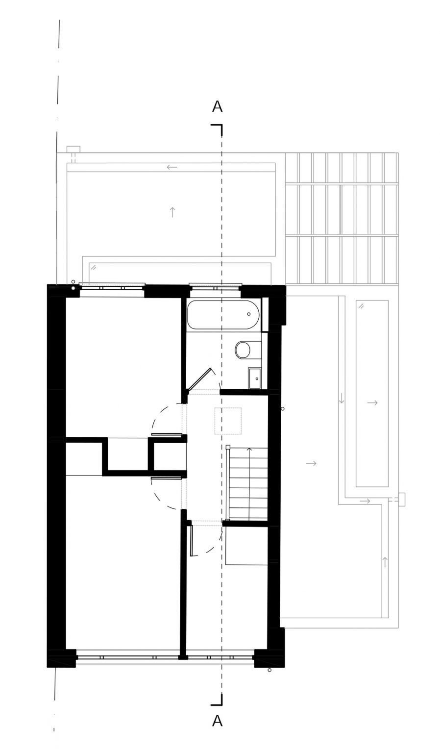 The second floor plan of Fruit Box by Nimtim Architects