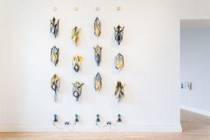 Pliable architecture modules as exhibited at the Woven Cosmos exhibition at Berlin Gropius Bau