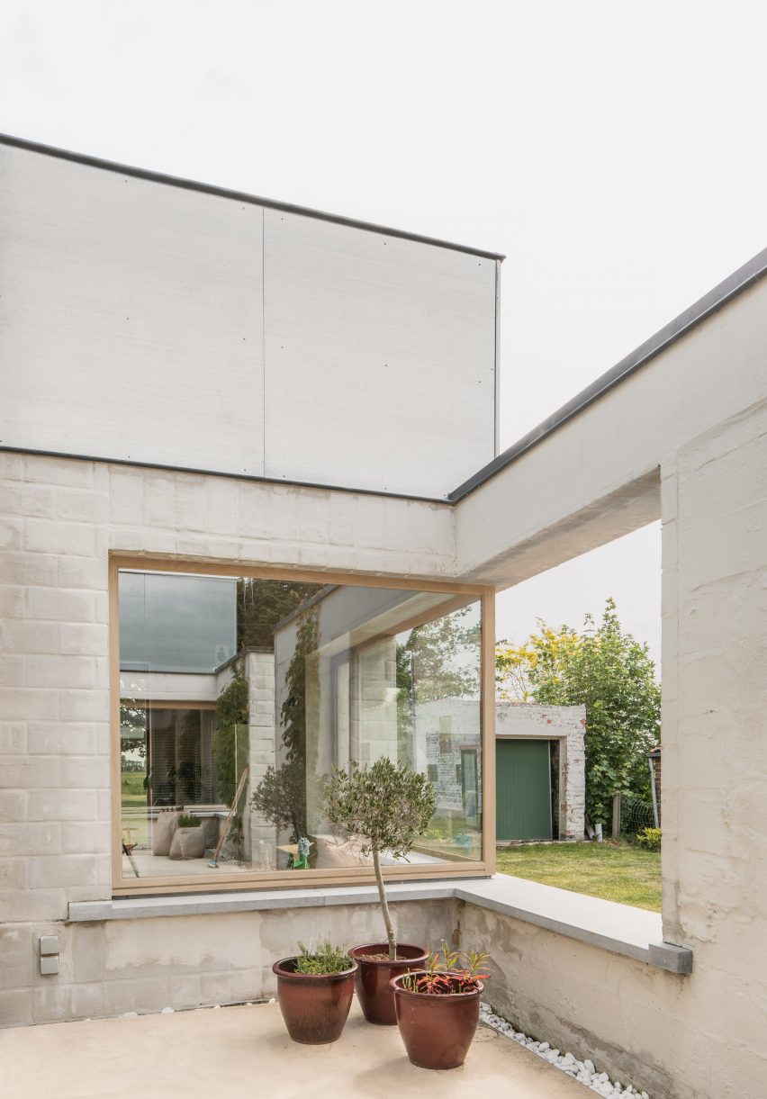 The brick exterior of House C-VL in Belgium