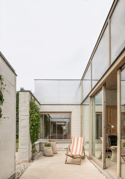 A partially-enclosed patio