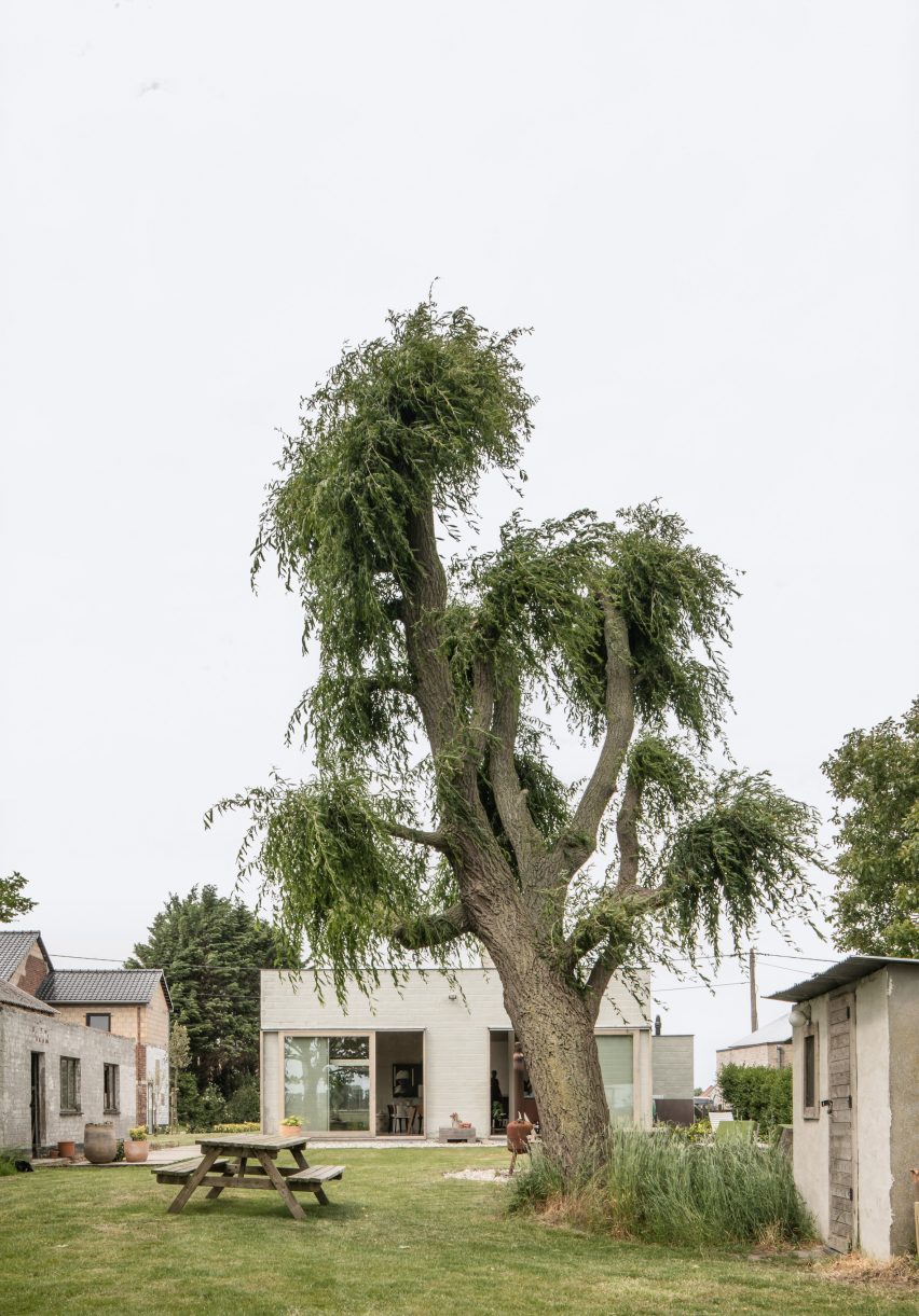 The exterior and garden of House C-VL in Belgium