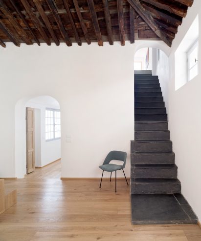 Slate staircase in House for a Sea Dog in Genoa by Dodi Moss