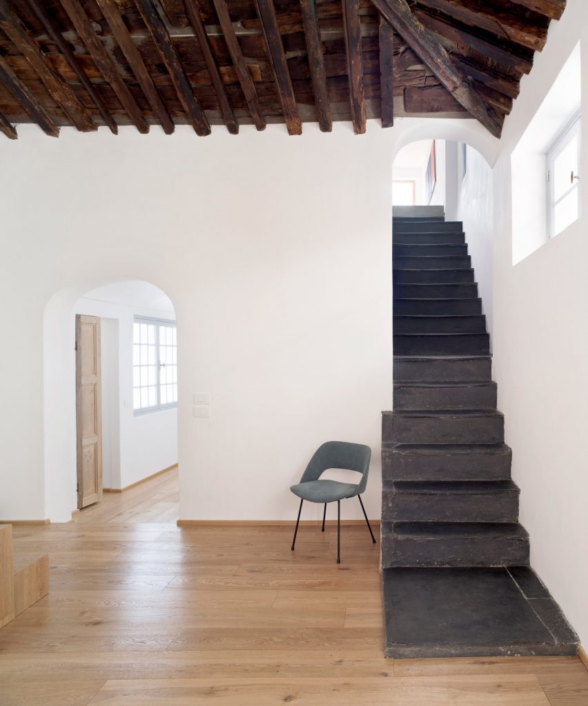 Slate staircase in House for a Sea Dog in Genoa by Dodi Moss