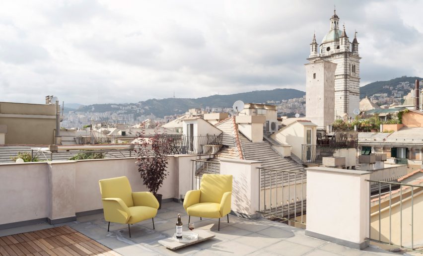 Roof terrace of House for a Sea Dog in Genoa by Dodi Moss