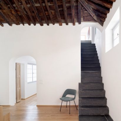 Slate staircase in House for a Sea Dog in Genoa by Dodi Moss