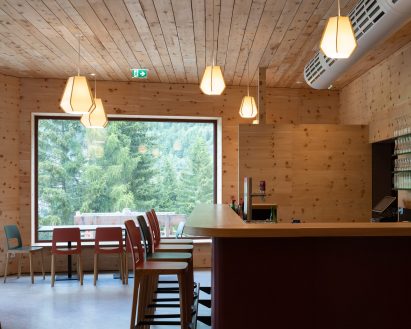 Cafe and bar in Ibex Museum St Leonhard by Daniela Kröss and Rainer Köberl