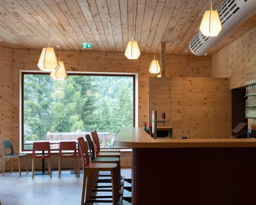 Cafe and bar in Ibex Museum St Leonhard by Daniela Kröss and Rainer Köberl